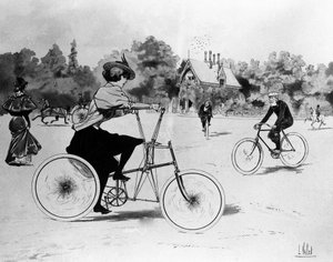 Les Vélocipédistes - door Louis Vallet, Bibl. des Arts deco