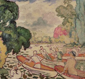 Boten in het Bois de Boulogne door Louis Valtat