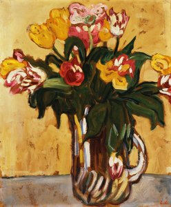 Tulpen in een Glazen Kan