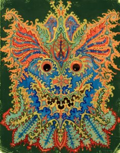Kaleidoscoop-katten: Kattenpatroon op groen