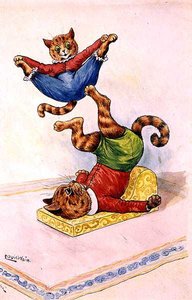 De Acrobaten, ca. 1905 door Louis Wain