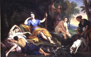 Diana Rustend door Louis de (1654 1733) Boullongne