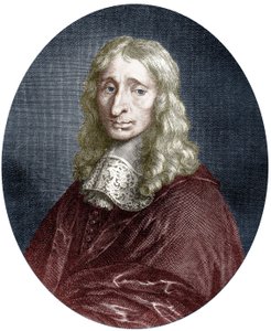 Francois Mansart (1598-1666) architect van Franse Koning Lodewijk XIII, gravure, ingekleurd document