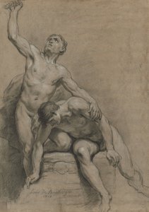 Twee mannelijke naakten, 1710 door Louis de Boullogne