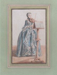 Vrouw die Viool Speelt, Gezien van Voor, ca. 1758-59