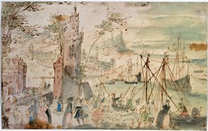 Uitzicht op de Haven door Louis de Caullery