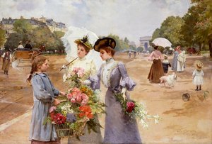 De Laan van het Bois de Boulogne - Lenteochtend door Louis de Schryver