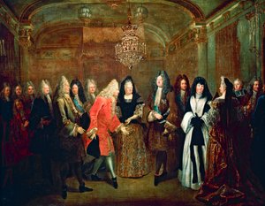 Lodewijk XIV ontvangt keurvorst van Saksen, Frederik Augustus II in Fontainebleau op 27 september