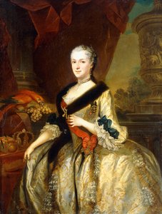 Portret van Maria Josepha, Koningin van Polen, staand driekwart lengte door Louis de Silvestre