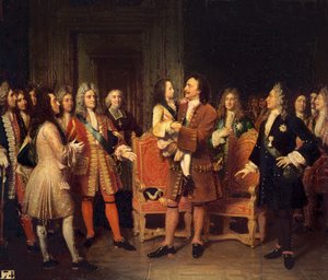 Lodewijk XV (1710-74) bezoekt Peter I (1672-1725) de Grote in l