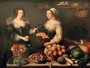 De fruit- en groenteverkoopster