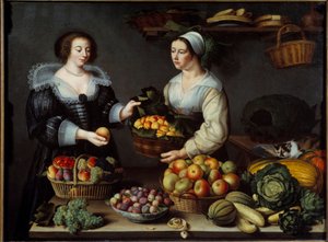 De fruit- en groenteverkoopster