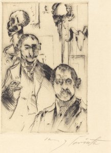 Dubbelportret met skelet door Lovis Corinth