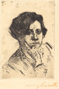 Frauenkopf Hoofd van vrouw door Lovis Corinth