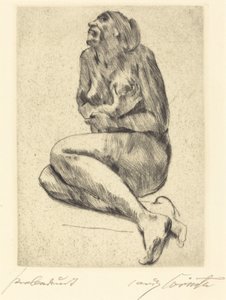 Kauernder weiblicher akt, 1914