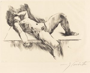 Liggende Vrouwelijke Naakt III door Lovis Corinth