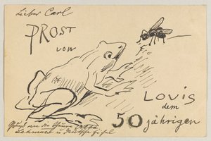 Lovis Corinth aan Carl Strathmann: Postkaart, poststempel 12 augustus 1908