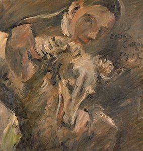 Max Mainer met een Siberische Windhond, 1917