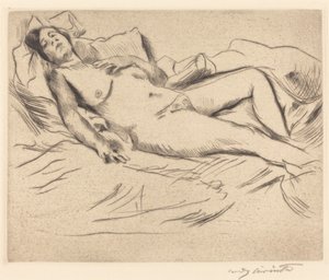 Slapende vrouw (Schlafende) door Lovis Corinth