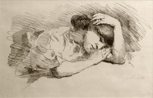 Slapende door Lovis Corinth