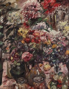 Stilleven met Chrysanten en Amaryllis