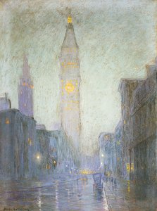 Madison Avenue bij Schemering, ca. 1911 door Lowell Birge Harrison