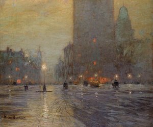 Madison Square, regenachtige nacht