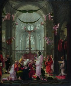 De Dood van St. Maria door Lower Rhenish pupil of Wolf Huber