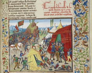 Karel van Blois gevangen genomen bij de Slag om La Roche-Derrien, ca. 1470-1475 door Loyset Liedet