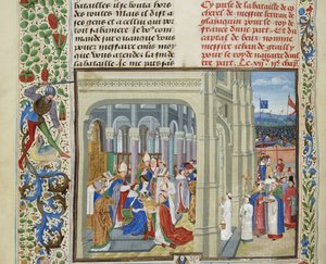 Kroning van Karel V van Frankrijk op 19 mei 1364 door Loyset Liedet