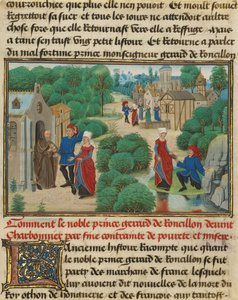 Gerard en Bertha vinden voedsel in een hermitage door Loyset Liedet