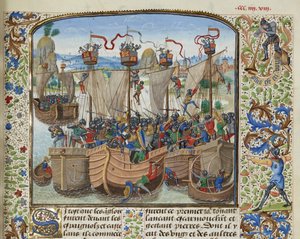 De Slag bij La Rochelle, 1372, ca. 1470-1475 door Loyset Liedet