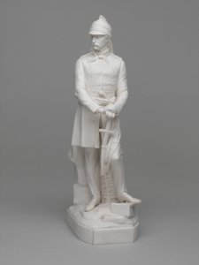 Parian ware beeldje van Luitenant (later Majoor) William Hodson door Ltd Mintons
