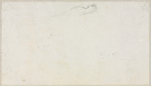 Schets van een Sfinx [?] (verso) door Luc Olivier Merson