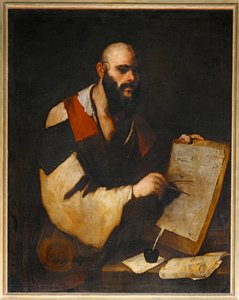 Philosophe tracant des figures geometriques avec un compas - Een filosoof tekent geometrische figuren met een ...