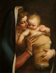 Madonna met kind door Luca Cambiaso