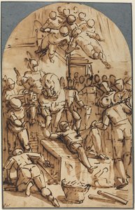 Het Martelaarschap van Sint Laurentius door Luca Cambiaso