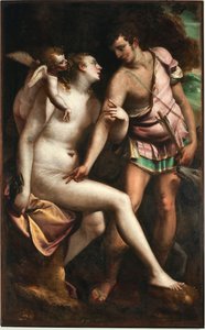 Venus en Adonis door Luca Cambiaso