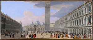 San Marcoplein, Venetië door Luca Carlevarijs