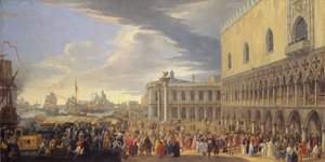 De aankomst van de graaf van Manchester in Venetië, 1707-1710 door Luca Carlevarijs