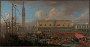 De Bucintoro Vertrekt uit het Bacino di San Marco door Luca Carlevarijs