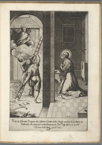 Filippo Neri ziet Maria het dak van de Santa Maria in Vallicella dragen