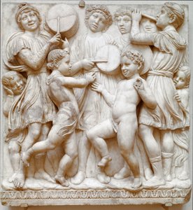 La Cantoria (Bas-reliëf marmer) door Luca Della Robbia