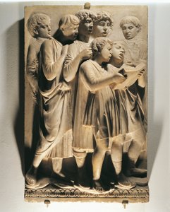 Laudate Eum in choro (Psalm 150, Laudate Dominum), paneel met zingende kinderen door Luca Della Robbia