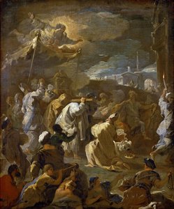 Koning David draagt de Ark van het Verbond naar Jeruzalem door Luca Giordano