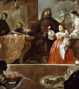 Hulde aan Velazquez voor Graaf van Santiesteban door Luca Giordano
