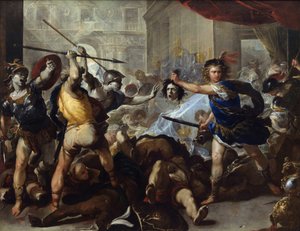 Perseus verandert Phineas en zijn volgelingen in steen