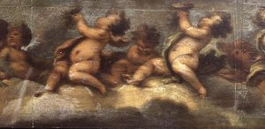 Putti disporting (detail) door Luca Giordano
