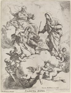 Sint Anna Ontvangen door de Maagd en Christus door Luca Giordano