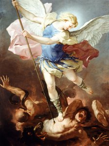 Sint-Michiel verslaat demon, door Luca Giordano (1634-1705) door Luca Giordano